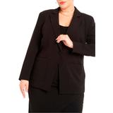 Plus Size Women's The 365 Suit Patch Pocket Blazer by ELOQUII in Totally Black (Size 22)