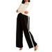 Plus Size Women's Wide Leg Pant With Side Stripe by ELOQUII in Totally Black (Size 22/24)