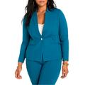 Plus Size Women's 9-To-5 Stretch Work Blazer by ELOQUII in Moroccan Blue (Size 18)