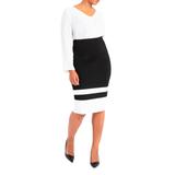 Plus Size Women's Colorblock Column Skirt by ELOQUII in Black + White (Size 14)