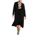 Plus Size Women's Tie Waist Midi Skirt by ELOQUII in Totally Black (Size 14/16)