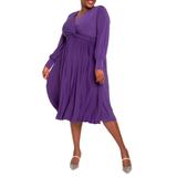 Plus Size Women's Knot Front Pleated Skirt Dress by ELOQUII in Violet Indigo (Size 20)