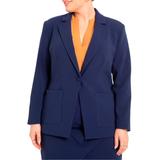 Plus Size Women's The 365 Suit Patch Pocket Blazer by ELOQUII in Ocean Cavern (Size 24)