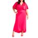 Plus Size Women's Kimono Sleeve Maxi Dress by ELOQUII in Pink (Size 18)