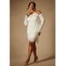 Plus Size Women's Bridal by ELOQUII Floral Mini Dress in Off White (Size 28)