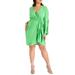 Plus Size Women's Tie Waist Wrap Dress by ELOQUII in Vibrant Green (Size 30)