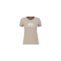 T-Shirt ALPHA INDUSTRIES "ALPHA Women - T-Shirts New Basic T Wmn" Gr. S, beige (vintage sand) Damen Shirts Jersey