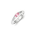 925 Sterling Silver Pink Oval CZ Cubic Zirconia Simulated Diamond Half Bezel Ring Size P 1/2 Measures 4mm Wide Jewelry Gifts for Women