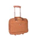 House Of Leather Travel Bag Organiser Pilot Case with Wheels Faux Suede Briefcase Style Cadiz Camel Red (Camel)