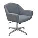 Mid Century Styled Gray Fabric Low Back Swivel Guest Chair