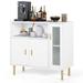 Latitude Run® Everalda Accent Cabinet Wood in White/Yellow | 29.72 H x 31.69 W x 13.97 D in | Wayfair 25BFF91410A04005A23FC05F67551D39