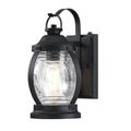 Westinghouse 612046 - 1 Light Textured Black Clear Crackle Glass Dusk to Dawn Outdoor Wall Fixture (Canyon Wall Fixture with Dusk to Dawn Sensor, Textured Black Finish (612040)