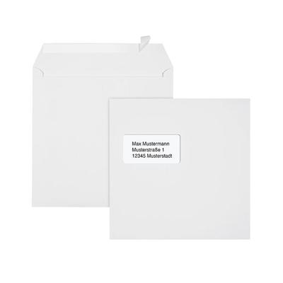 ÖKI 500er-Pack Briefumschläge 22,0 x 22,0 cm mit Fenster weiß haftklebend weiß, 22x22 cm Image
