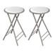 Set of 2 Counter Height Bar Stools - 24-Inch (White)