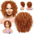 NIUREDLTD Curly Wigs Medium Soft Deep Wig Wave Wig Long 10 For Women Curly Hair Heat Length Curly Wigs To Fiber Wigs Brown Blonde Small