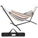 Bilot 9ft Portable 2-Person Hammock with Steel Stand Carrying Case Double Swing Bed