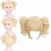 NIUREDLTD ponytail bangs hair wig synthetic hat and girls for women Golden wig