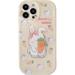 Yellow Bunny Phone Case Compatible with iPhone 13 Pro Max Cute 3D Korea Lovely Rabbit Carrot Cartoon Case with Rabbit Hold Stand for Women Girls