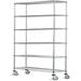 18 Deep x 30 Wide x 60 High 6 Tier Chrome Wire Shelf Truck with 800 lb Capacity