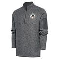 Men's Antigua Heather Charcoal Down East Wood Ducks Fortune Quarter-Zip Pullover Jacket