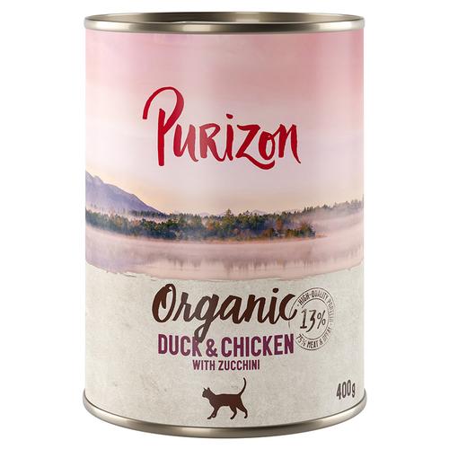 6x 400g Ente und Huhn mit Zucchini Purizon Organic Katzenfutter nass
