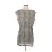 Zara Casual Dress - Mini Crew Neck Short sleeves: Ivory Print Dresses - Women's Size Medium - Animal Print Wash