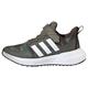 adidas Fortarun 2.0 Cloudfoam Elastic Lace Top Strap Shoes-Low (Non Football), Olive strata/FTWR White/Dark Brown, 33 EU