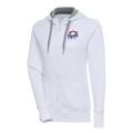 Women's Antigua White Stockton Ports Victory Full-Zip Hoodie