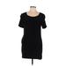 Paul & Joe Casual Dress - Shift Scoop Neck Short sleeves: Black Solid Dresses - Women's Size 38