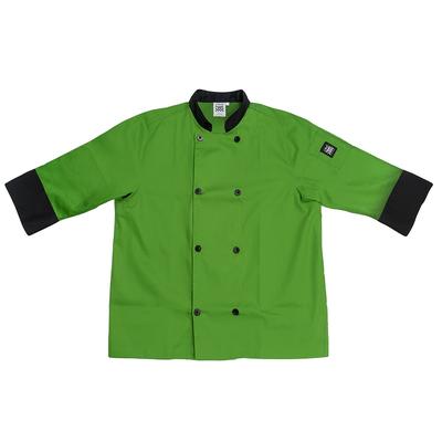 Chef Revival J134MT-3X Chef's Jacket Size 3X, 3/4 Sleeve, Mint w/ Black Trim, Green