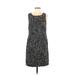 Dana Buchman Casual Dress - Shift: Black Marled Dresses - Women's Size 8