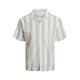 JACK & JONES Herren JPRSUMMER Linen Stripe Shirt S/S LN Hemd, White Pepper/Stripes:Relaxed FIT, XL
