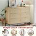 Rattan 4/6-Drawer Dresser with Steel Legs