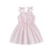 Sunisery Toddler Baby Girl Floral Print A-Line Dress Pink Sleeveless Ruffle Dress Summer Beach Sundress 1-5 Years Old