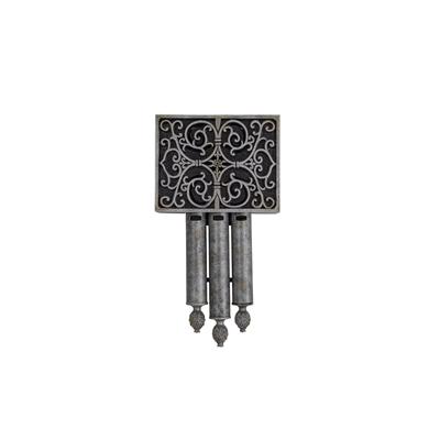 Westminster Carved Short Chime in Hand Painted Renaissance Crackle - Silver