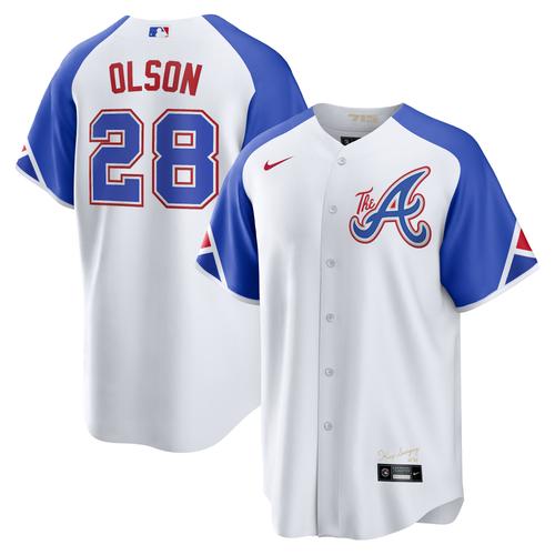 Atlanta Braves Nike Official Replica City Connect Jersey - Mens with Olson 28 printing