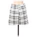 Forever 21 Formal Skirt: White Plaid Bottoms - Women's Size Medium