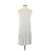 Lou & Grey Casual Dress - Shift Scoop Neck Sleeveless: Gray Solid Dresses - Women's Size X-Small