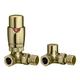 Designer Corner TRV Thermostatic Towel Rail Radiator Valves 15mm Brushed Brass