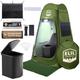 Camping Shower Tent with LED Sensor Light 6.23 ft Camp Shower Large Tent Easy Pop Up Privacy Tent Beach Changing Tent Pop Up Shower Tent Outdoor Shower Enclosure (Green Tent Set)