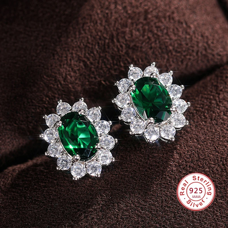 Nouveau 7 couleurs fleur Zircon 925 en argent Sterling femme boucles d