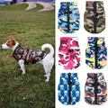 vêtement pour chien Imperméable Chien Manteau D'hiver Chiot Vêtements Camo Motif Petit Chien Veste