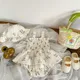 Vêtements pour bébés filles motif floral costume tambour fausse jupe 2 pièces camisole une pièce