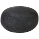 Pouf Schwarz Jute ⌀ 60 cm Rund Gefochten Strickhocker Strickpouf Boho für Wohnzimmer Kinderzimmer Schlafzimmer Deko Haushalt Wohnen