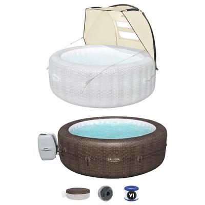 Bestway SaluSpa Sun Shade Canopy w/ St Mortiz SaluSpa Inflatable Outdoor Hot Tub - 96