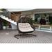 Sol Living Wicker Outdoor Egg Chair with Stand Hanging Basket Chair Hammock Chair Swing