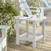 SANLUCE White Plastic Outdoor Side Table Patio Adirondack Square End Table Weather Resistant