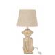 Lampe singe en ciment et textile beige H46m