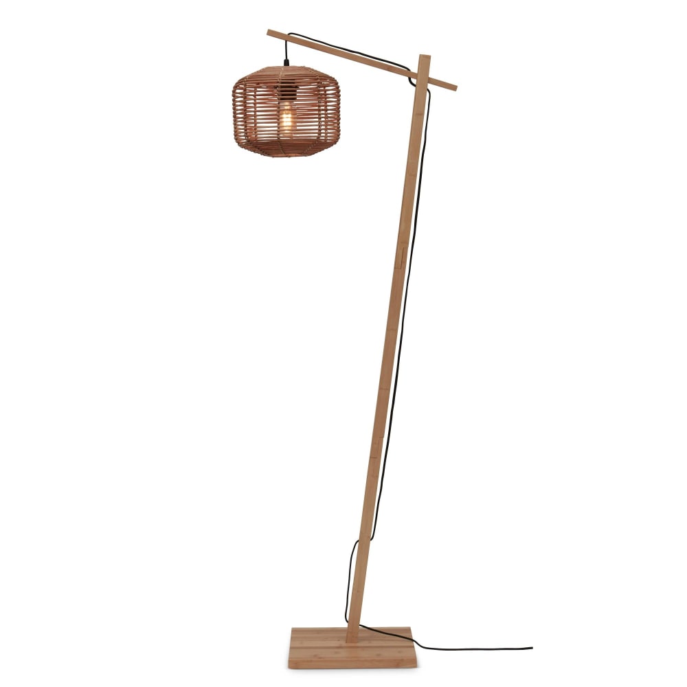 Lampadaire rotin brun Ø25cm