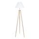 Lampadaire bois naturel et blanc